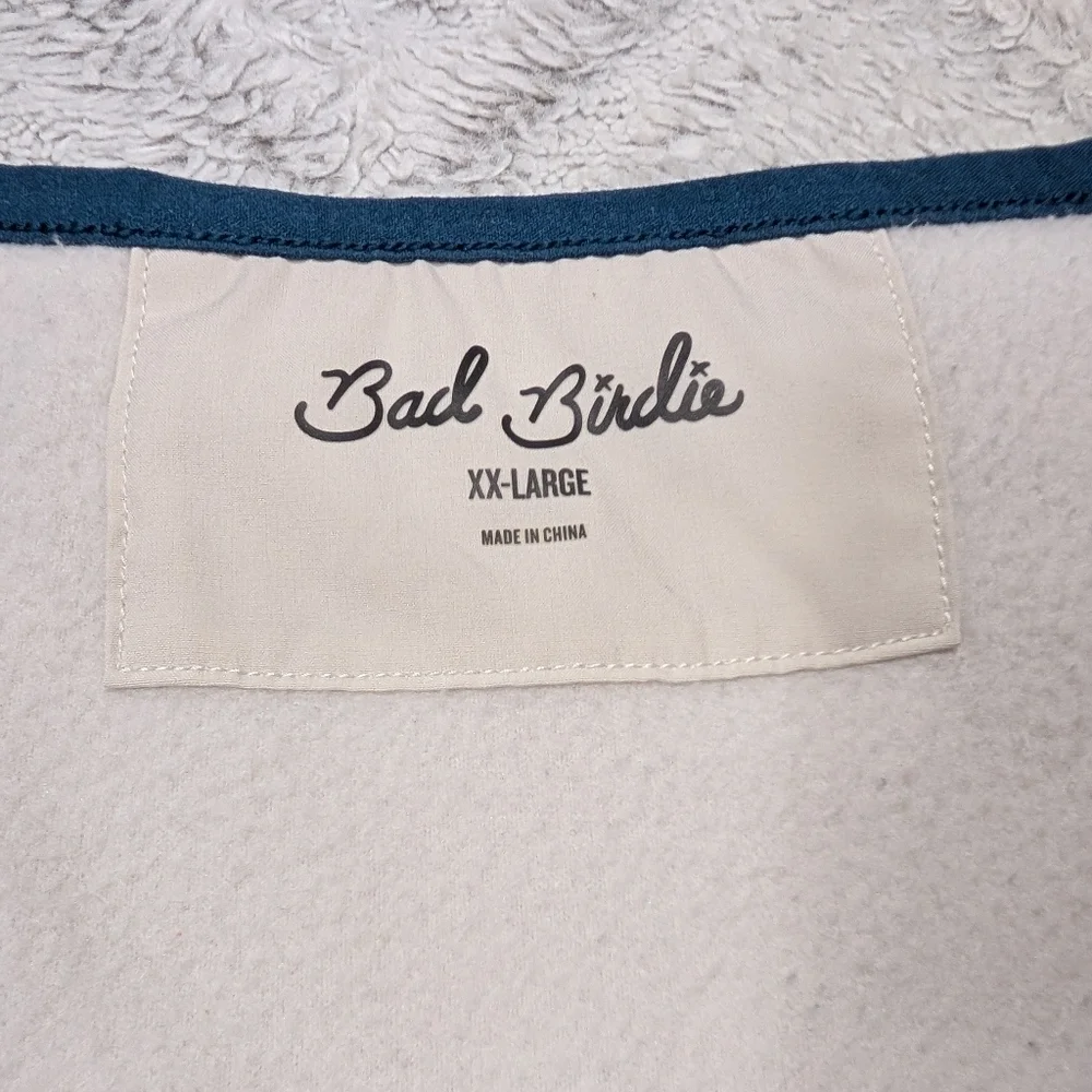 Bad Birdie Vest Jacket XXL White Silver Birch Bel Air Fleece Zip Up Golf